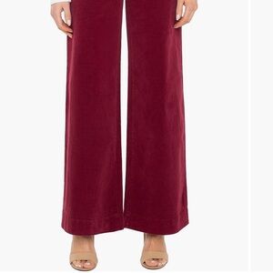 Liverpool Maroon Wide-Leg Pants